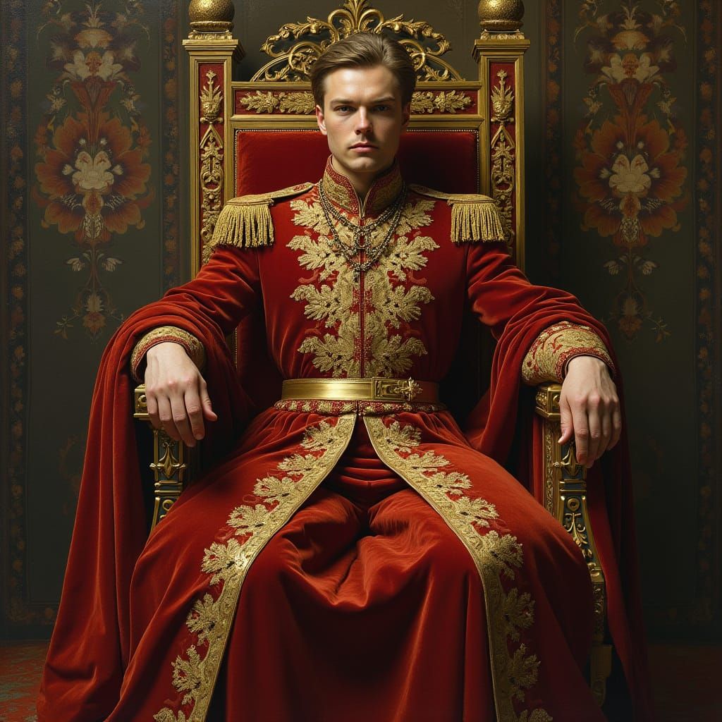 Majestic Prince in Opulent, Symbolic Style