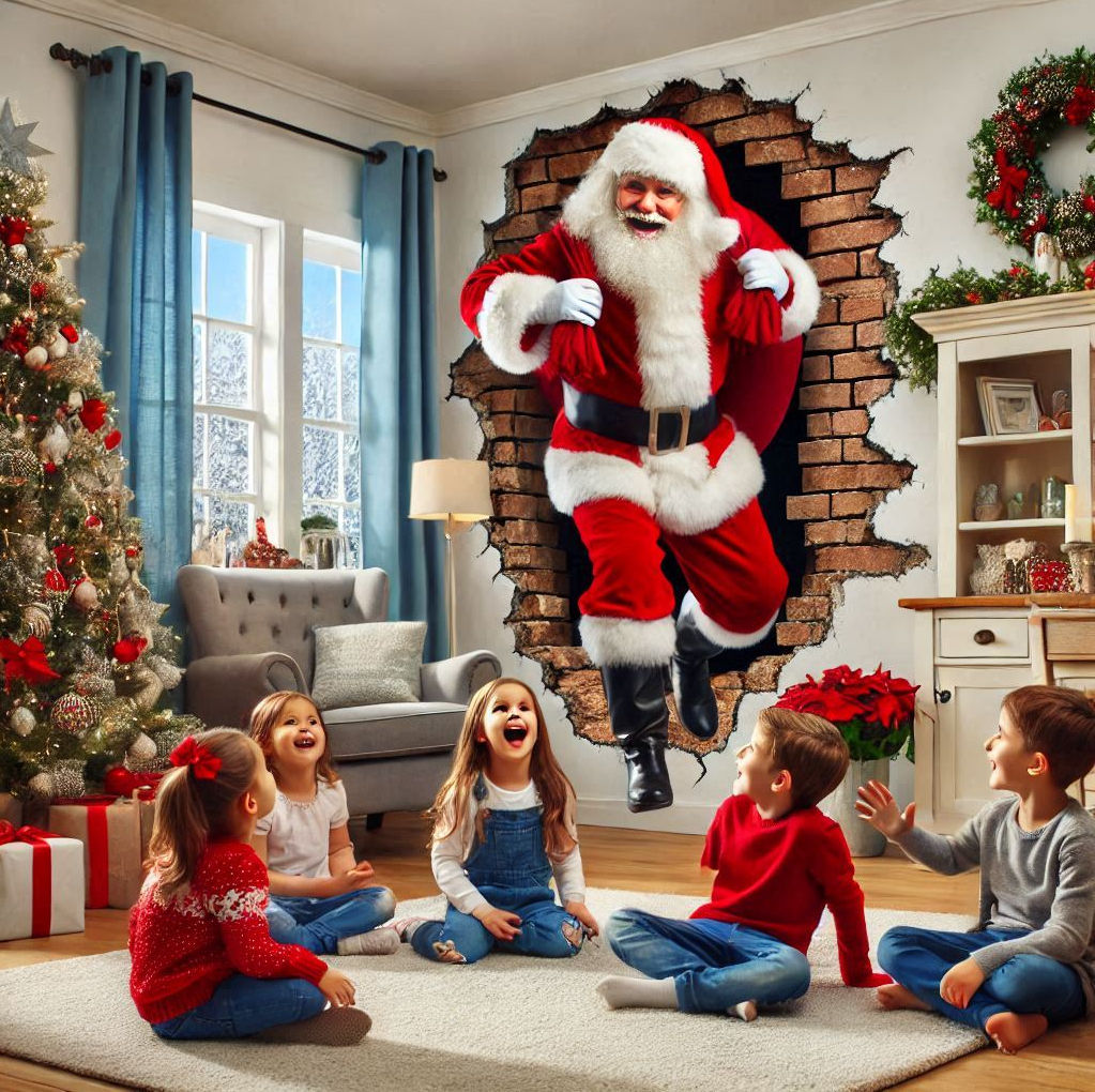 Santa Realizes There is No Chimney