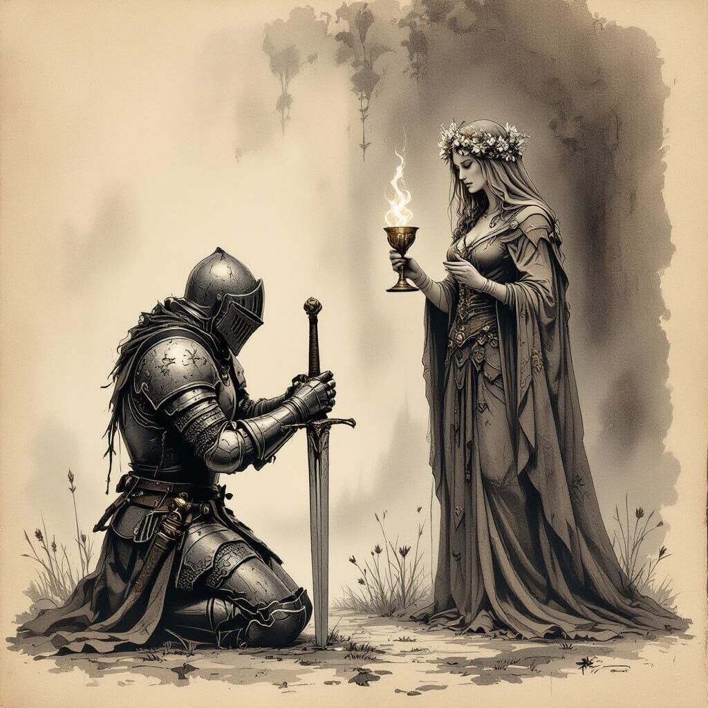 Knight and Mystic Lady