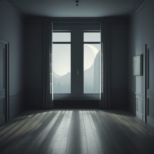 Dreamy Moonlight in a Dimly Lit Room