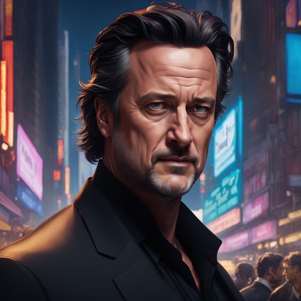 Matthew Perry an American Actor in black cote - AI Generated Artwork ...