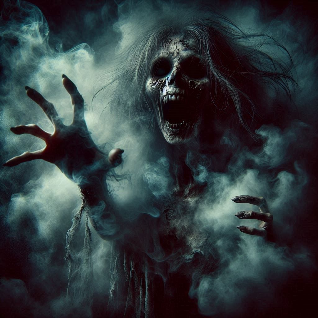 From out of the smoke