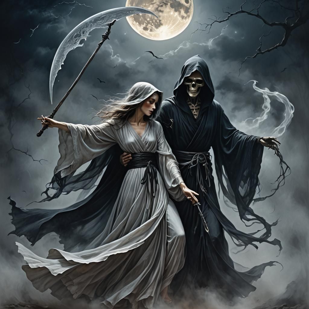 The Grim Reaper in love  by @Danumba