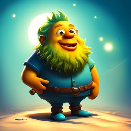 cute alien dwarf.  Adorable,  laughing.   funny,  chubby, co...