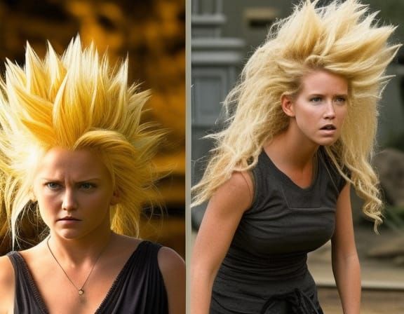 A Realistic and Beautiful Super Sayayin female in a live act...