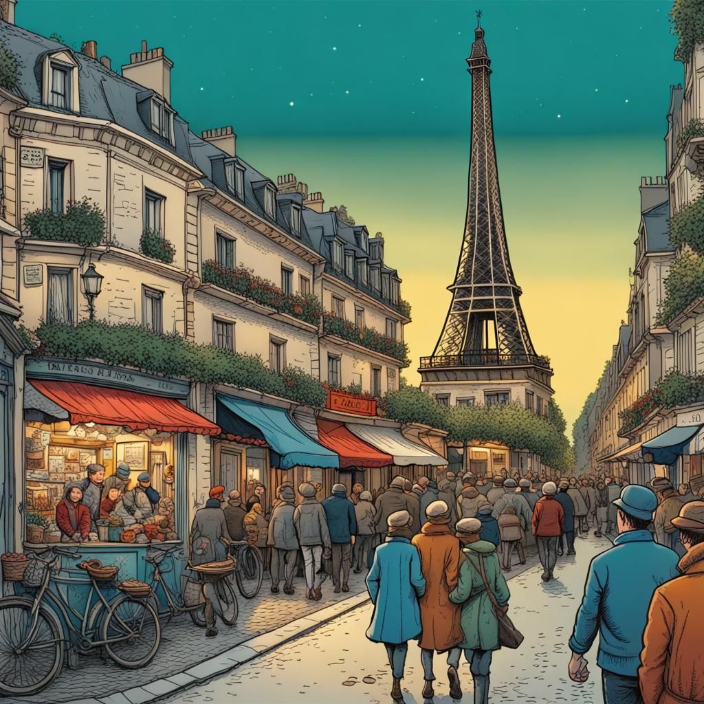Paris in the last century by Hergé....