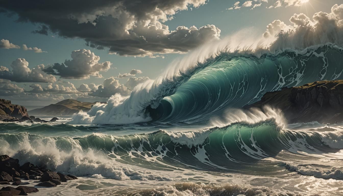 Dramatic Sky Waves in Digital Matte Painting