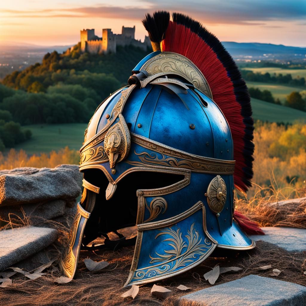 A Toscano Macedonian Battle Helmet   by @Poizontoad 