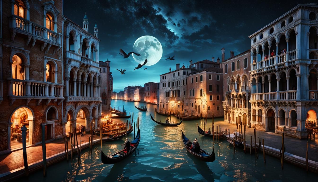  venice at night  by @rallyman