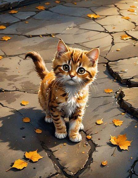 Cute Autumn Kitten