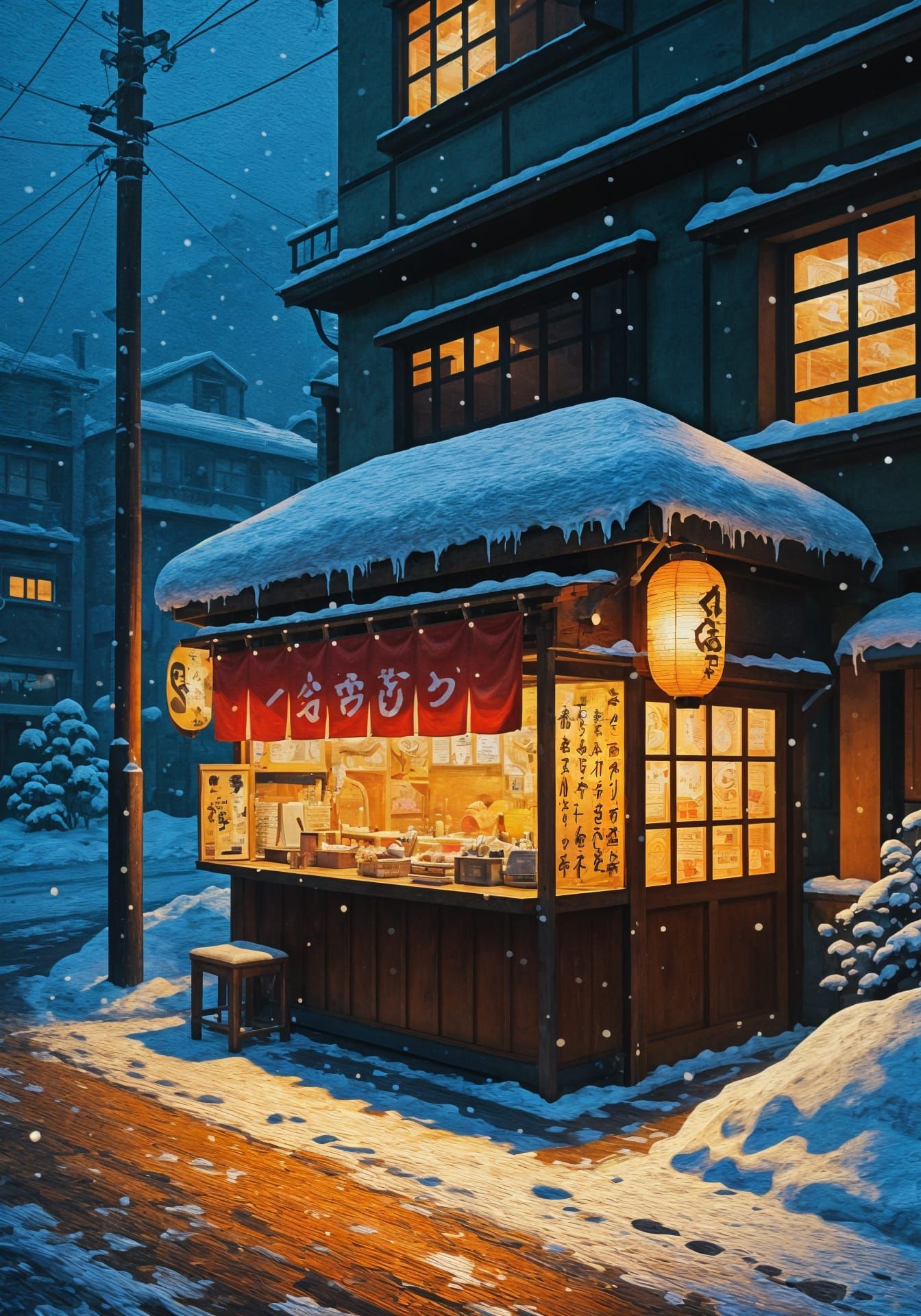 Little ramen stall down the street  by @BM
