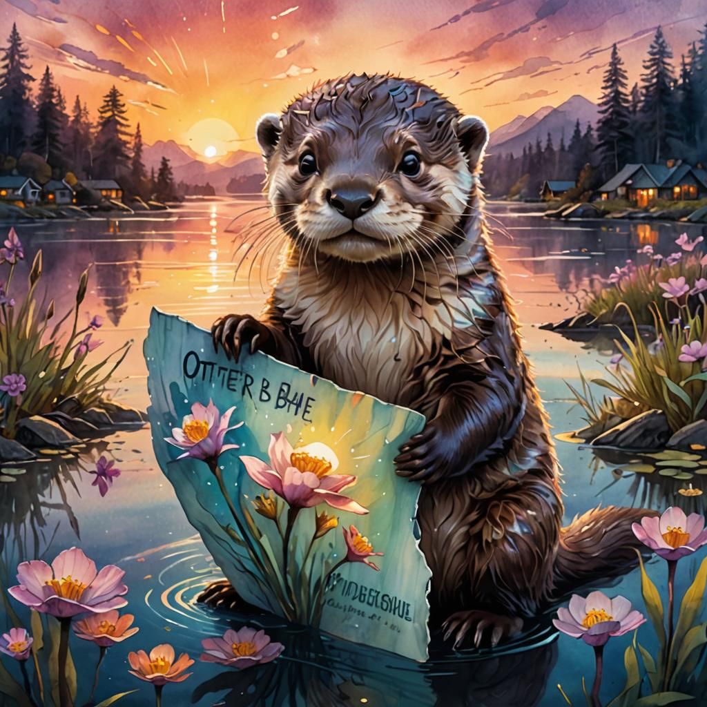 Cute Otter Be Here Artist. - Ai Generated Artwork - Nightcafe Creator