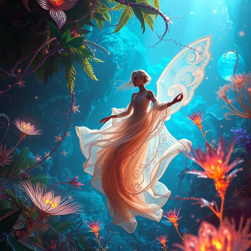 Ethereal Goddess in Lush Dreamworld