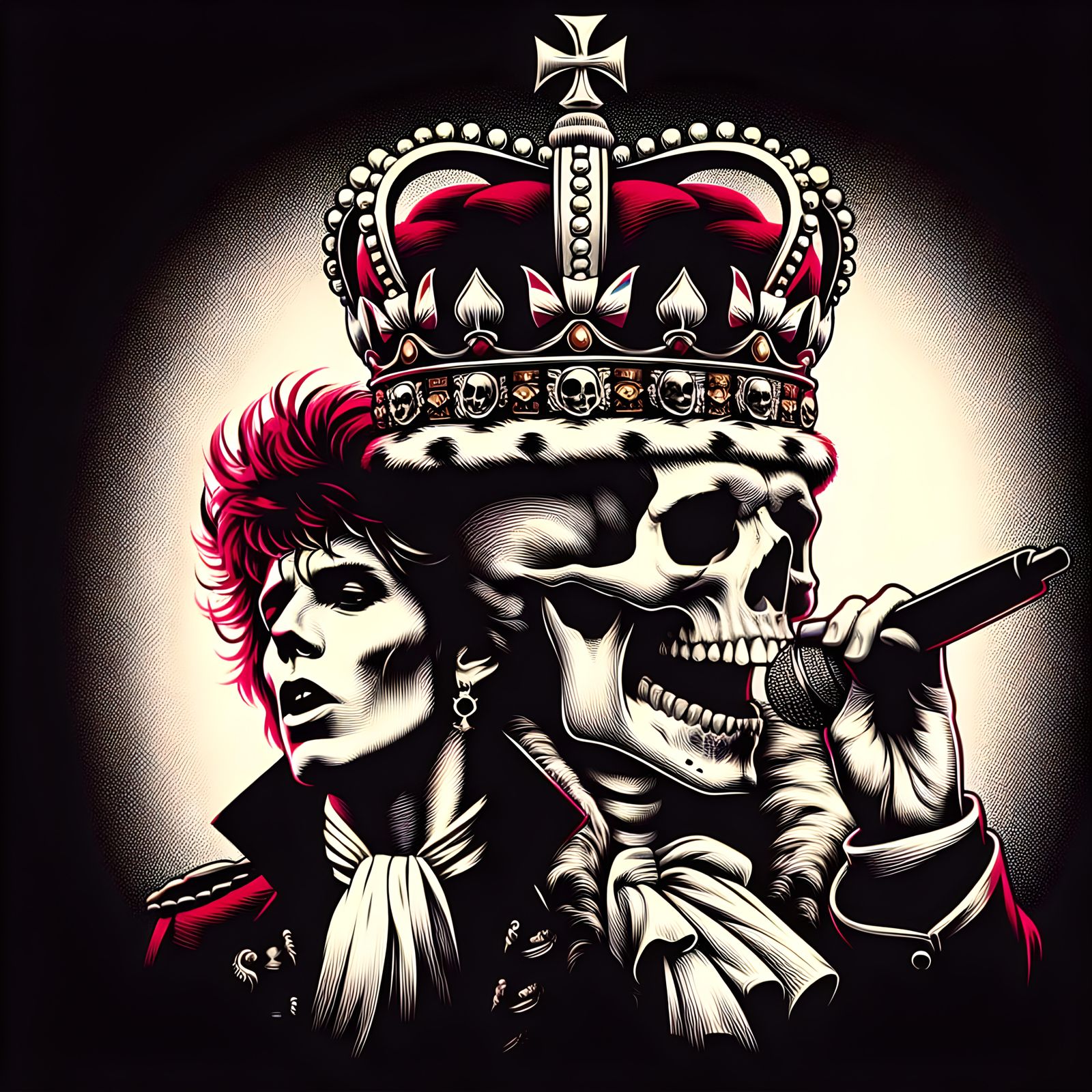 Skull wearing a crown, rock singer, rock band, Axl Rose - AI Generated ...