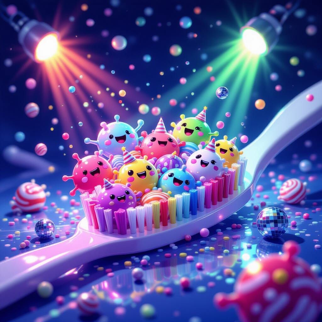 Des millions de microorganismes multicolores sont en soirée le nuit avec des lasers et des boules discos ...  by @spidgus