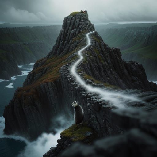 Epic Cliffside Chaos in Vibrant, Unreal Engine 5 Style