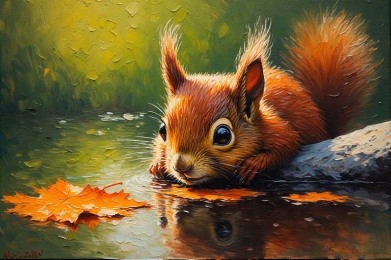 Cute lonely squirrel