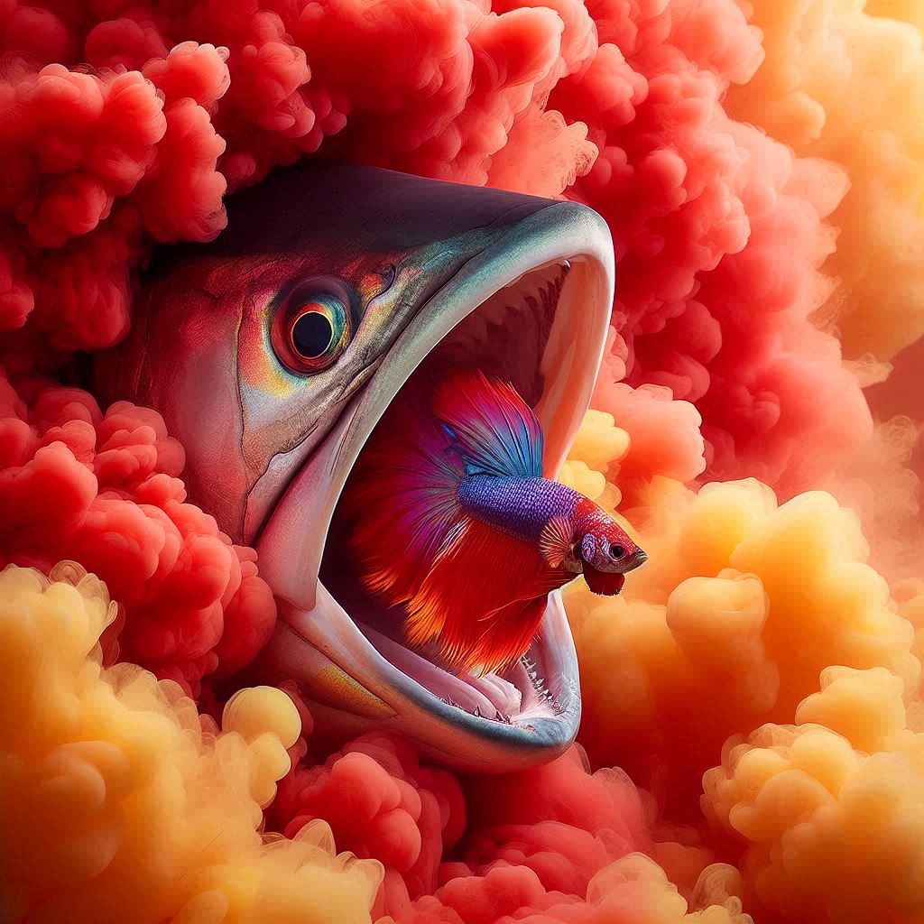 Tuna and a beta fish