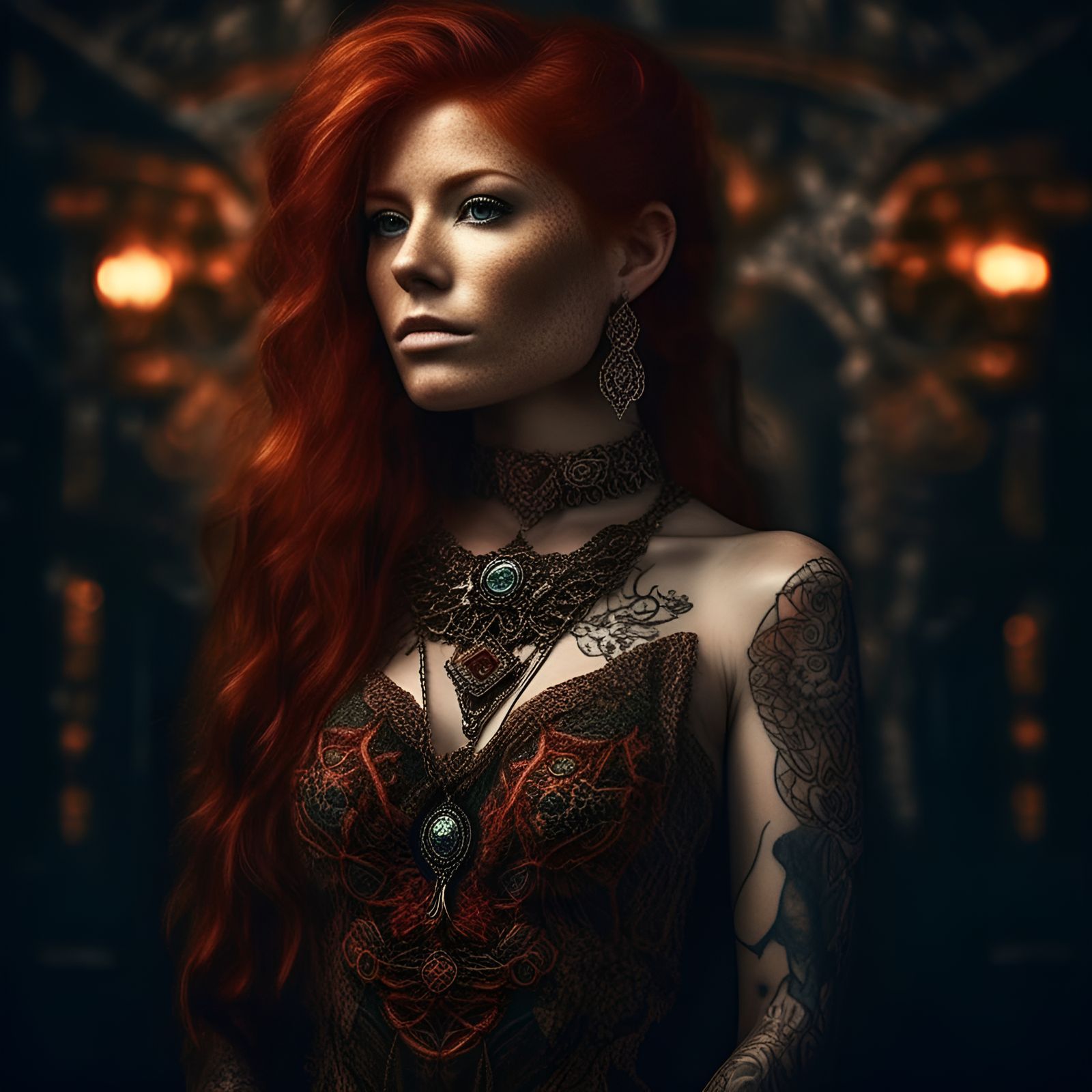 Redhead beautiful woman - AI Generated Artwork - NightCafe Creator