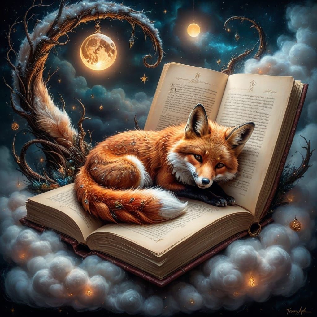 Fox Asleep in a Giant Book 🦊📖 #2