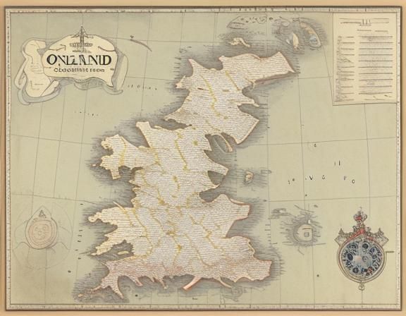 A map of England 
filled with images invoking the band Oasis