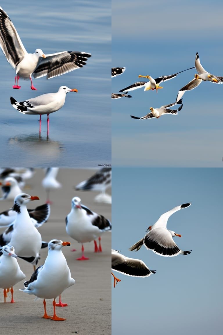 Wild seagulls