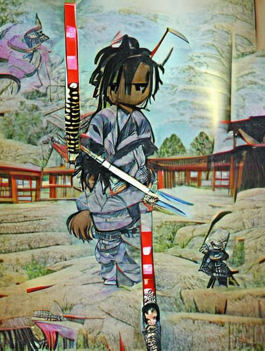 Young samurai with a katana manga anime
