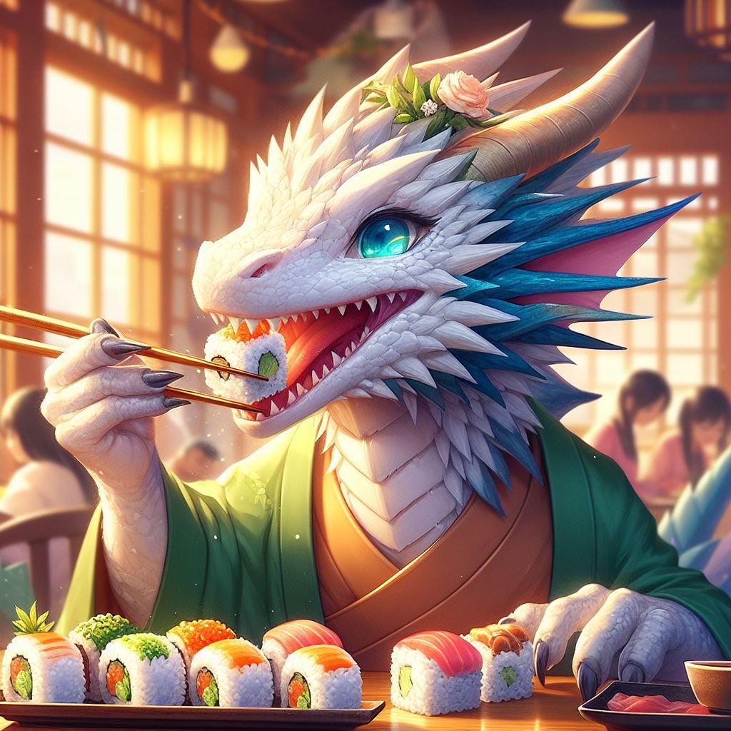 Dragon Eating Sushi