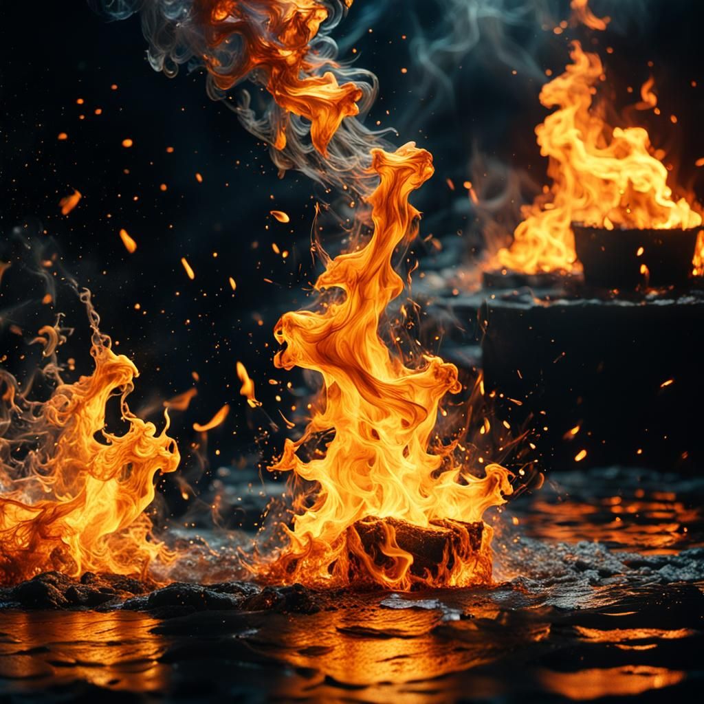 Water Meets Fire: A Cinematic Explosion of Elements