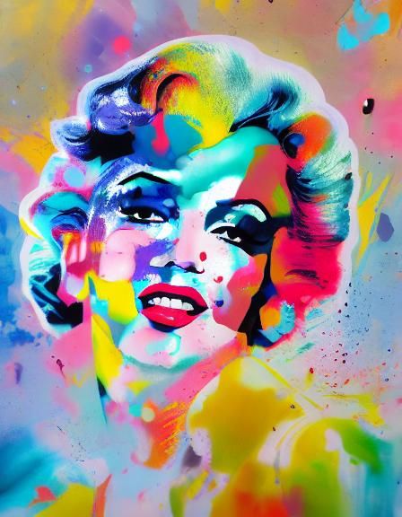 Marilyn Monroe, graffiti art, splash art, street art, spray paint, oil ...