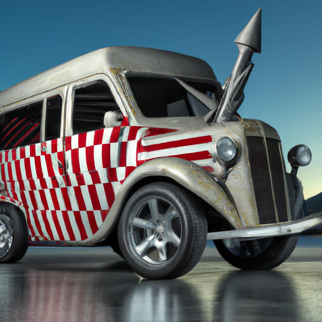 Wide-bodied Autocross Wagon Van, 40's Chevrolet Van white an...