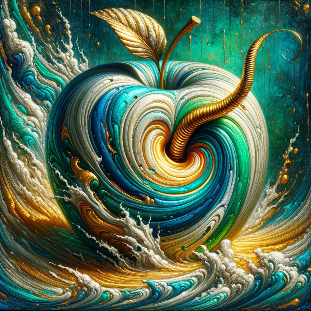 Worm in an Apple  by @MsJak2u