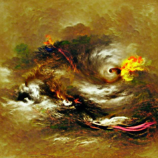 Hurricane typhoon fire storm Rembrandt