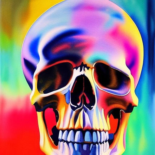 Skull in Gouache Style