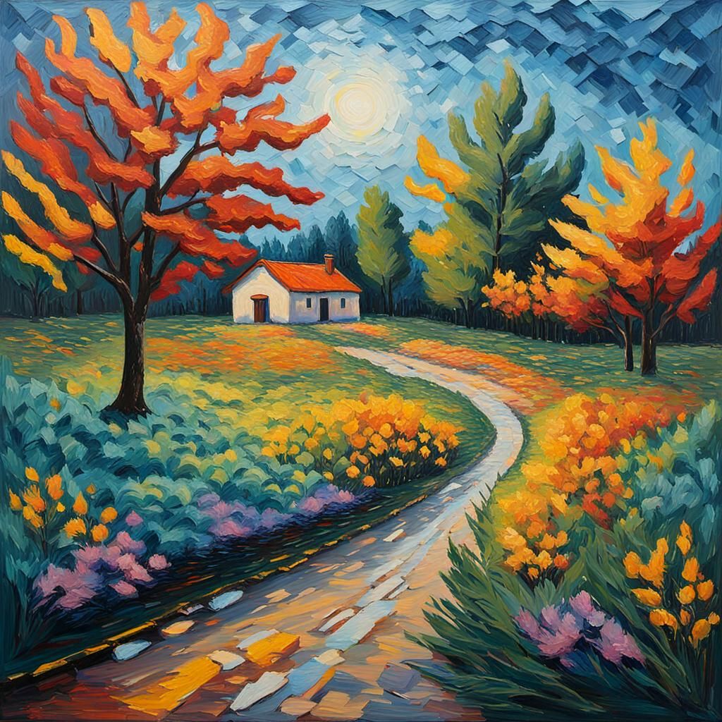 Mental Health: Neo-Impressionist Oil Painting