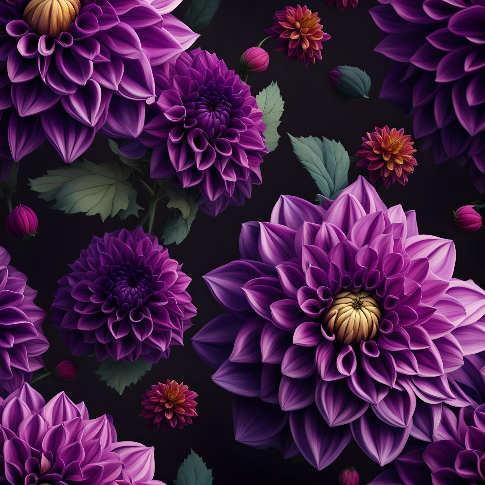 purple dahlias