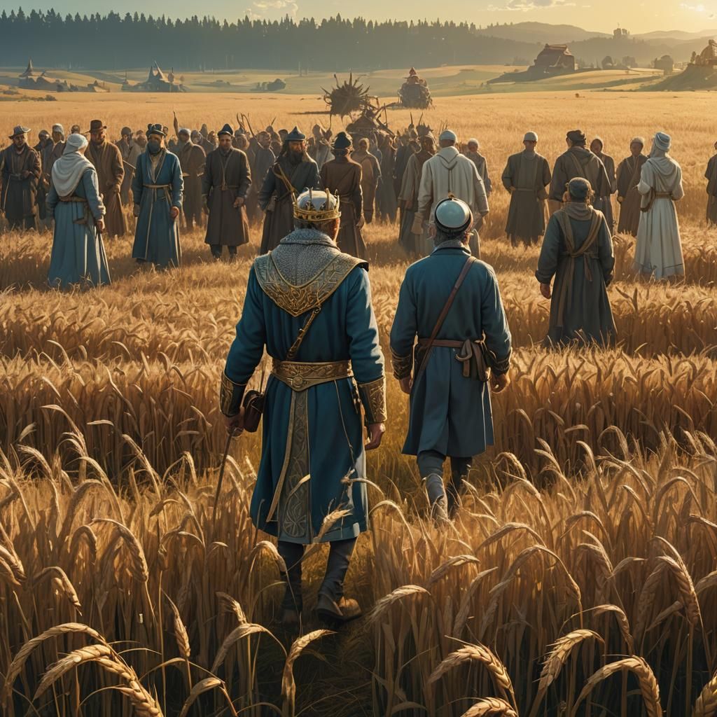 Jewish King in Wheat Field: Fantasy Art