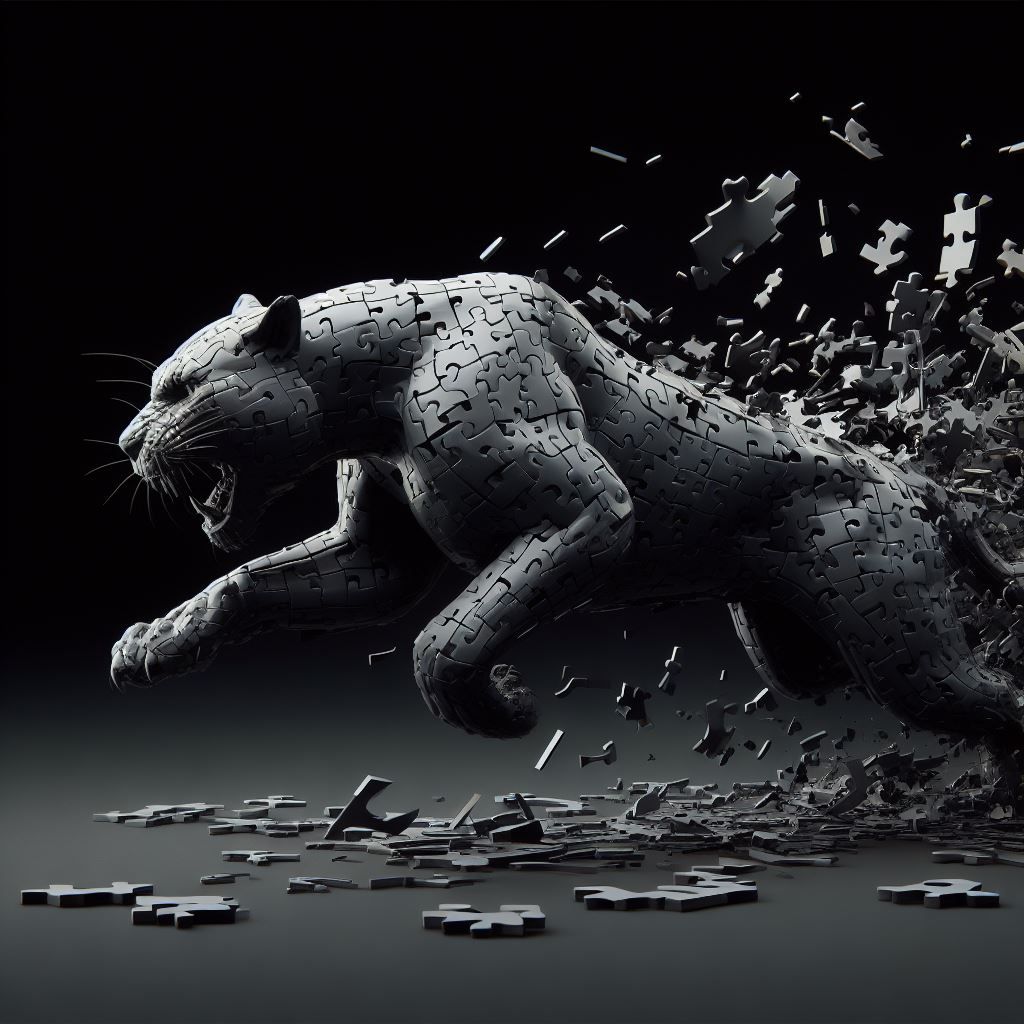 Falling shadows of the puzzle panther