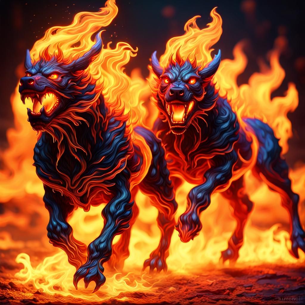 Hounds of Hell - AI Generated Artwork - NightCafe Creator