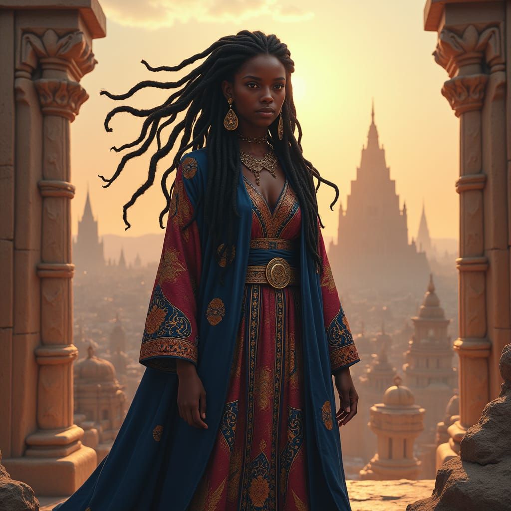 Black Deborah with dreadlocks from Judges in the Bible.