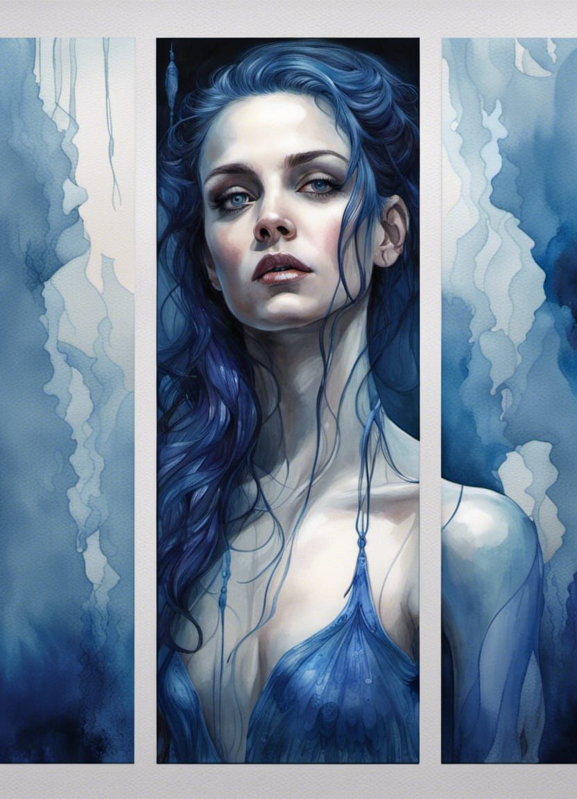 Beautiful blue triptych  by @Doc