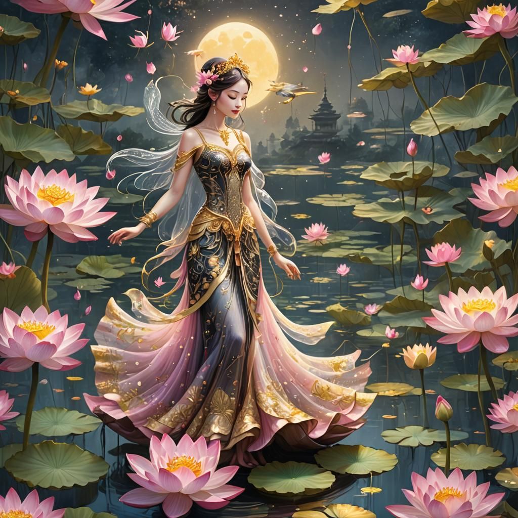 A mesmerizing digital artwork showcases a delicate fairy dan...