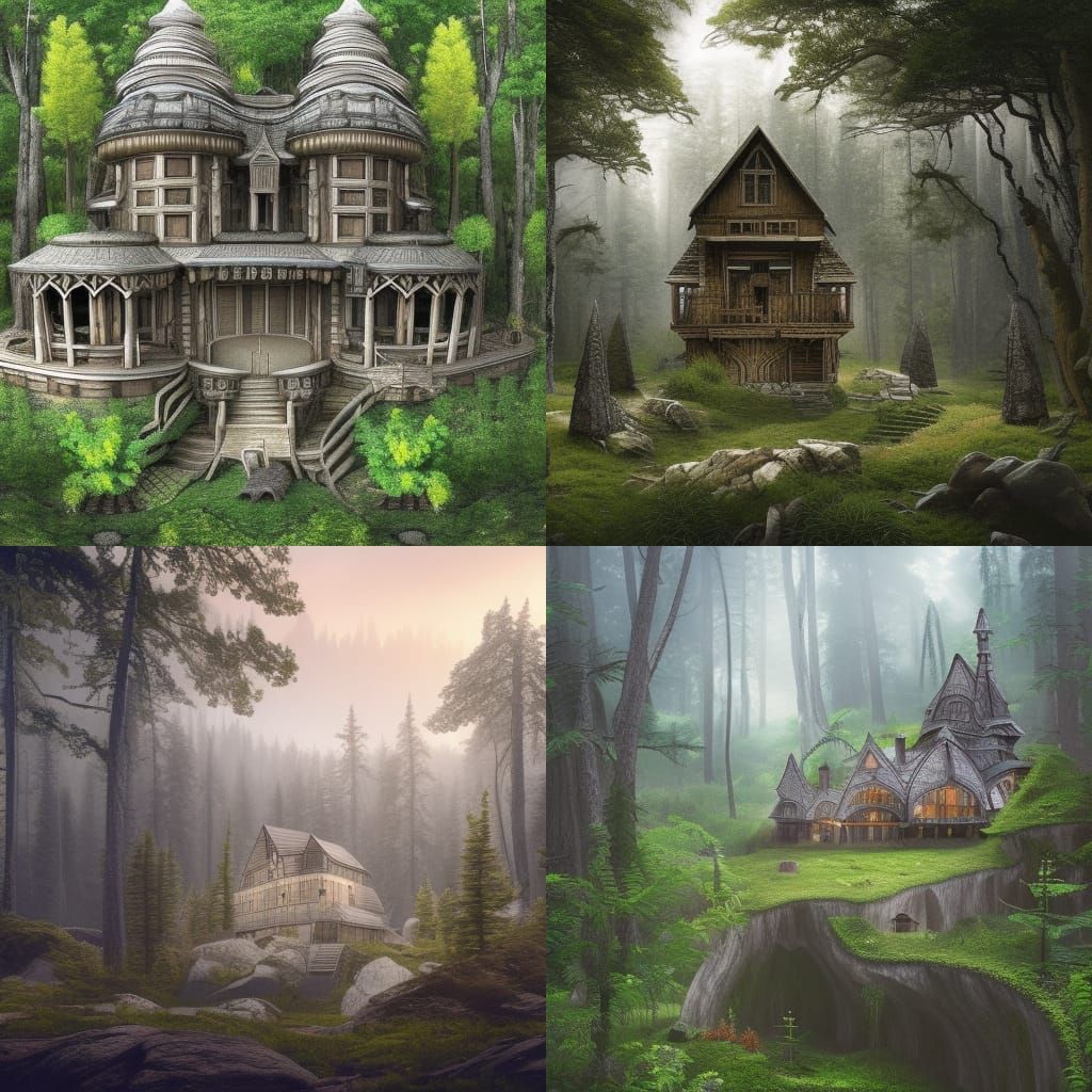 Houses in a boreal forest