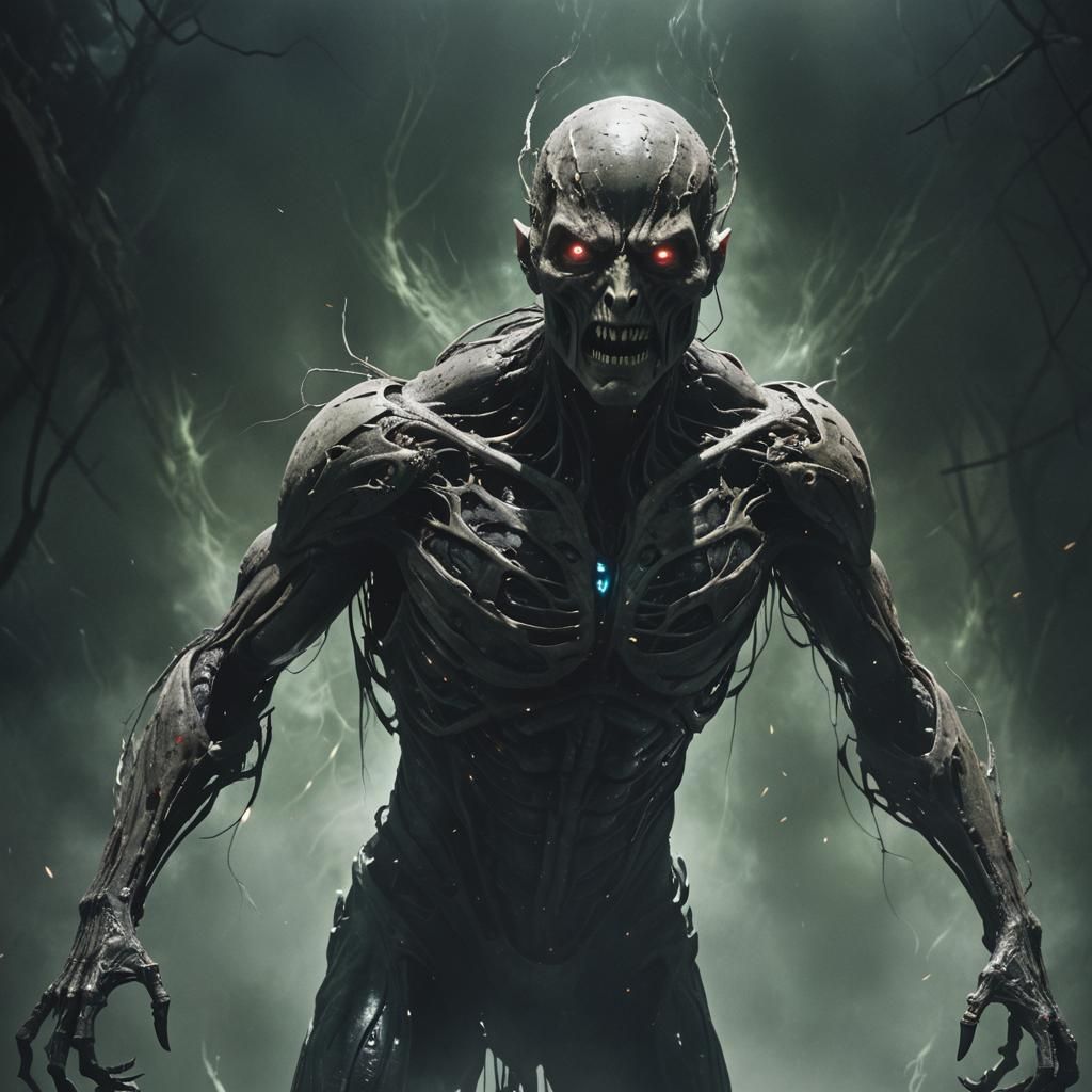 a creepy souless inhuman entity hovering and staring at you