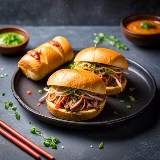 Asian style 3 meats sandwich