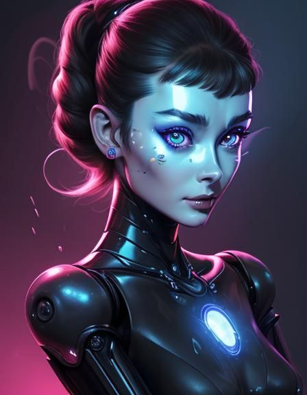 Robot Audrey Hepburn - Ai Generated Artwork - Nightcafe Creator