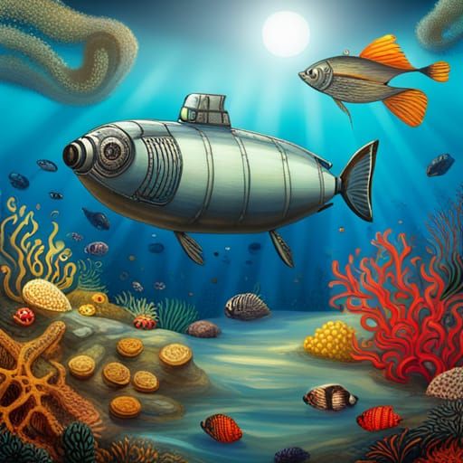 Fish submarine  by @Raven