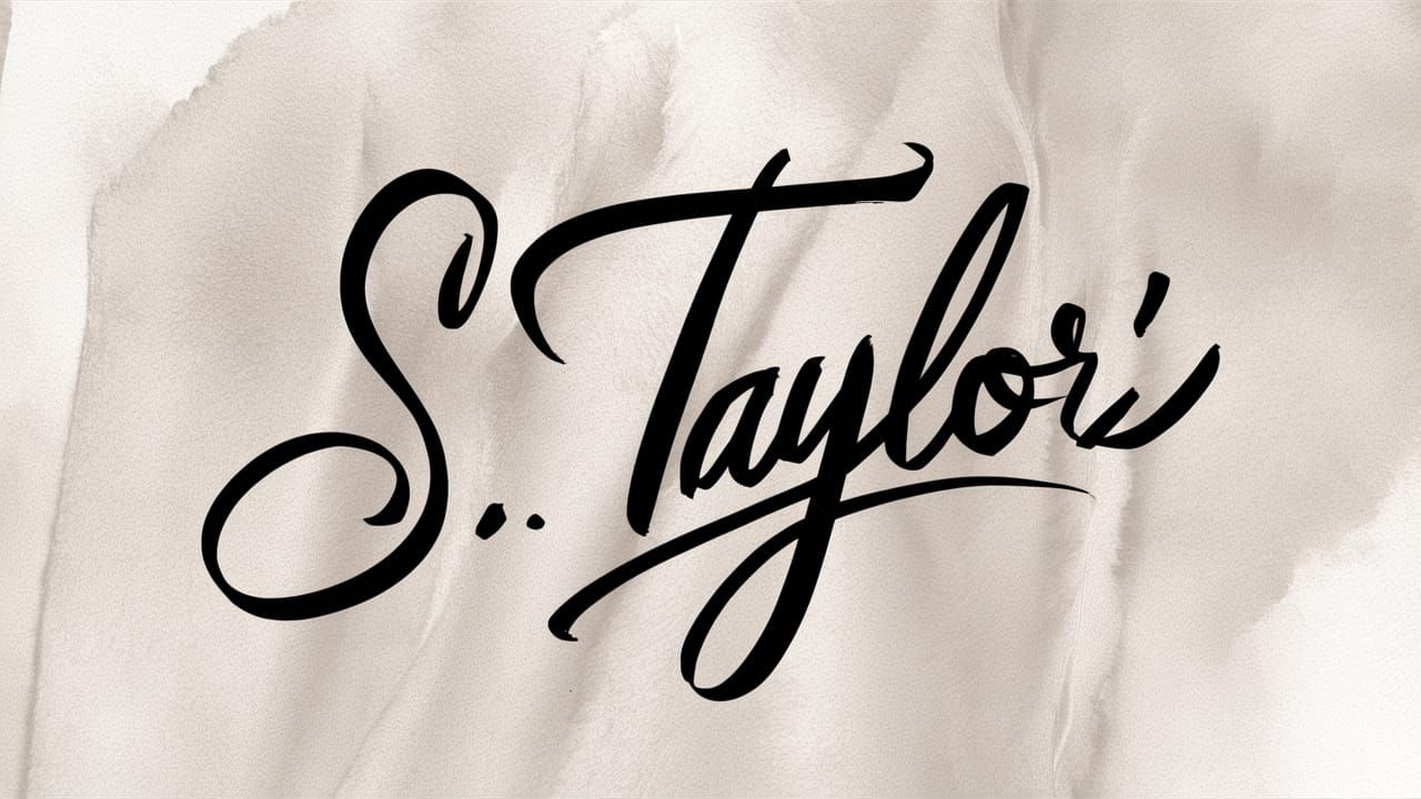 S. Taylor, cursive hand writing, signature