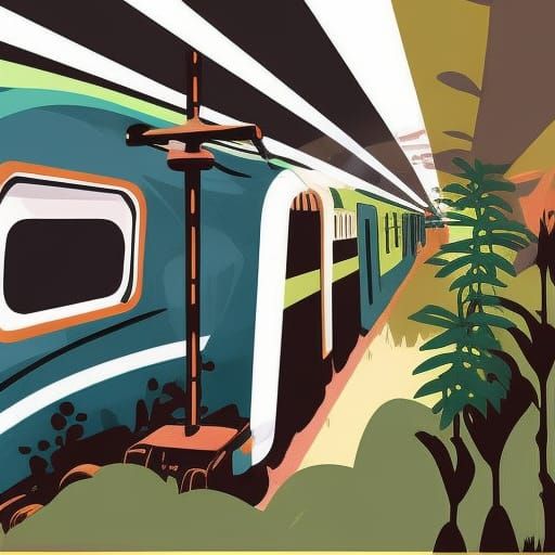 Trippy psychedelic Train vector