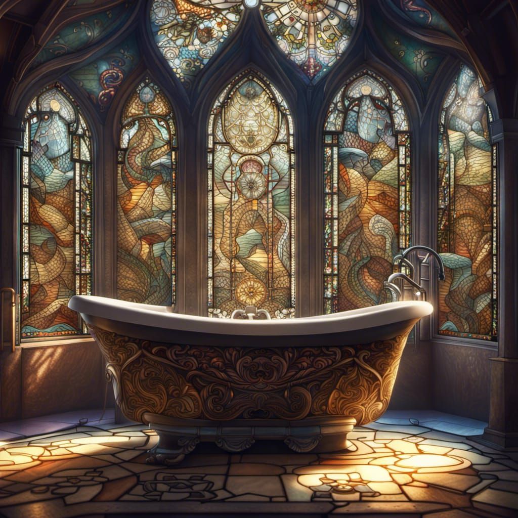 A stained glass bathroom AI Generated Artwork NightCafe Creator